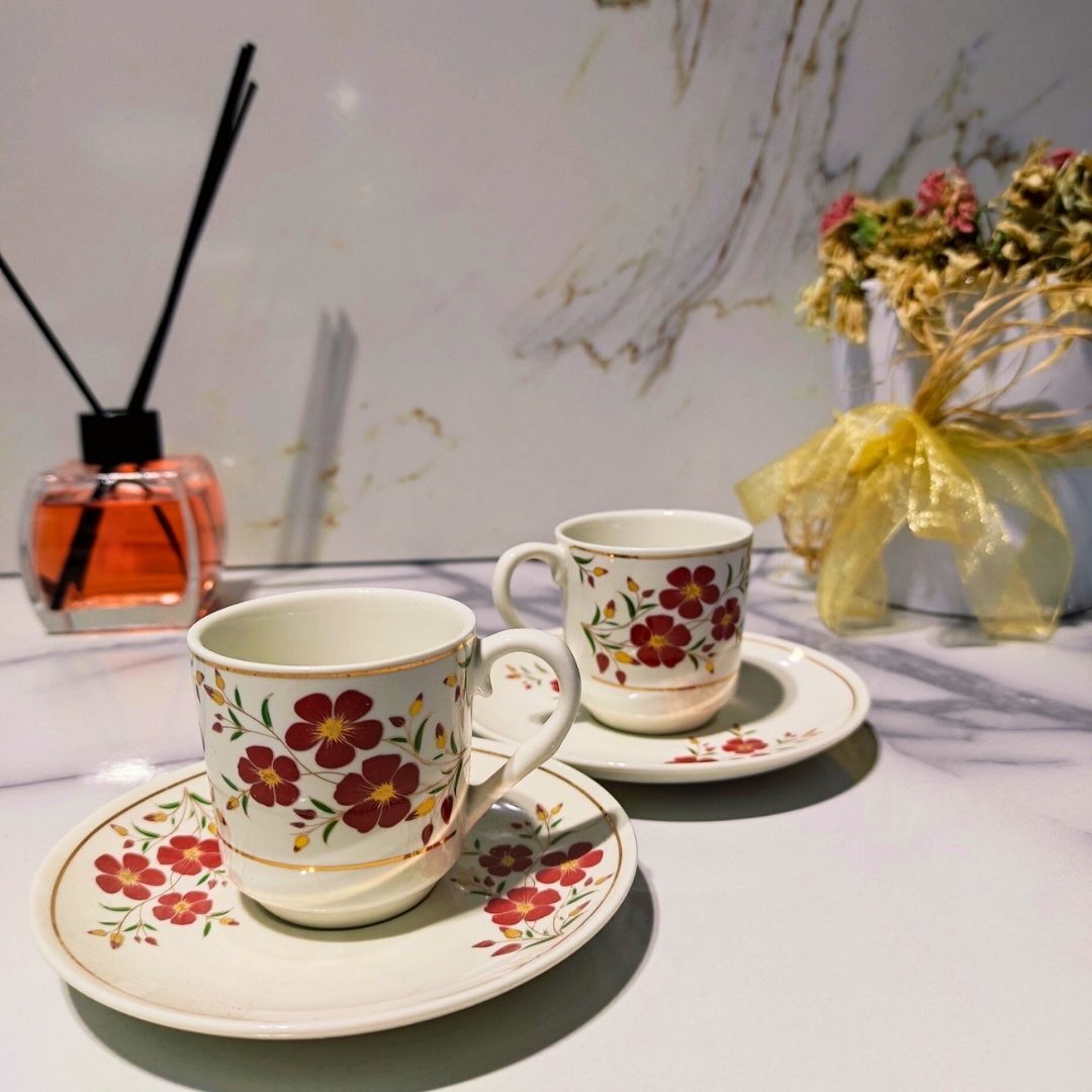 DM PORSELEN ELEGANT SIPS 2 KİŞİLİK TÜRK KAHVE FİNCANI