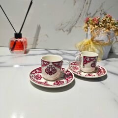 DM PORSELEN DANCE OF COLORS 2 KİŞİLİK TÜRK KAHVE FİNCANI