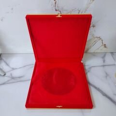DM PORSELEN KIRMIZI PLAKET TABAK 25 CM KADİFE KUTU