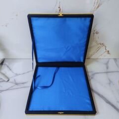 DM PORSELEN LACİVERT PLAKET TABAK 25 CM KADİFE KUTU