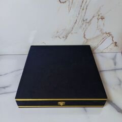 DM PORSELEN LACİVERT PLAKET TABAK 25 CM KADİFE KUTU