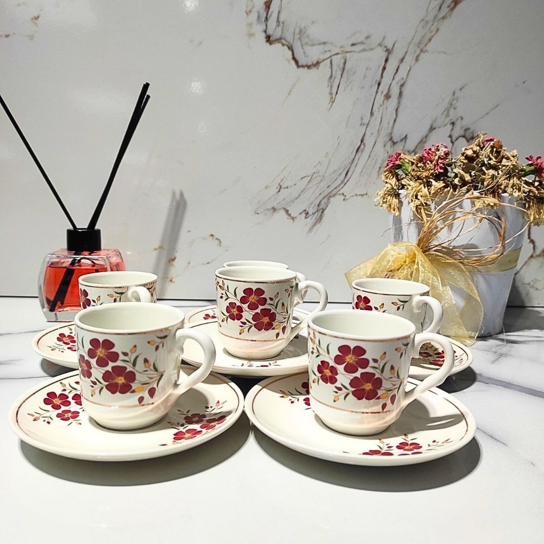 DM PORSELEN ELEGANT SIPS 6 KİŞİLİK TÜRK KAHVE FİNCANI