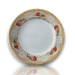 Dm Porselen Dalgalı Karanfil Porselen Hediyelik Plaket Tabak 25 Cm