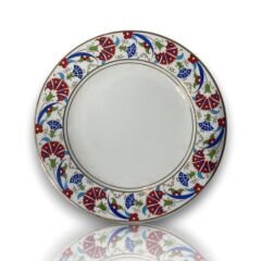 Dm Porselen Beyaz Karanfil Porselen Hediyelik Plaket Tabak 25 Cm