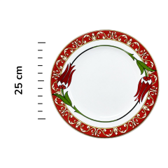Dm Porselen Büyük Lale Porselen Hediyelik Plaket Tabak 25 Cm