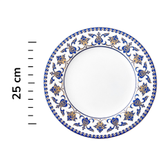 Dm Porselen Lacivert Desenli Porselen Hediyelik Plaket Tabak 25 Cm