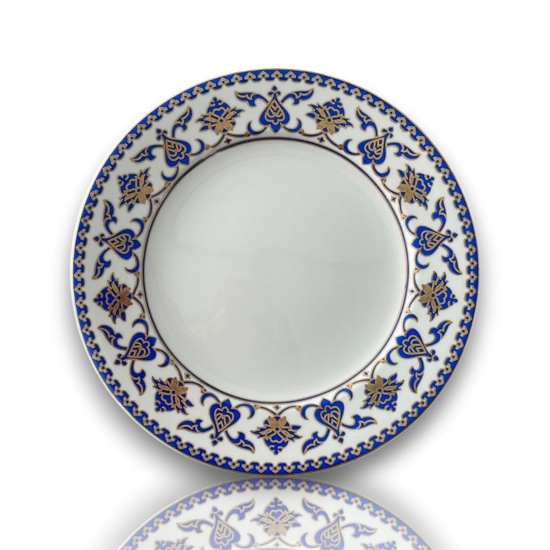 DM PORSELEN LACİVERT DESENLİ PORSELEN TABAK 25 CM