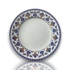 Dm Porselen Lacivert Desenli Porselen Hediyelik Plaket Tabak 25 Cm