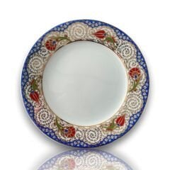 Dm Porselen Mavi Karanfil Porselen Hediyelik Plaket Tabak 25 Cm