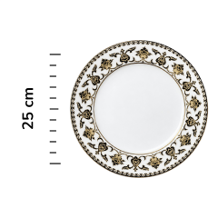 Dm Porselen Siyah Desenli Porselen Hediyelik Plaket Tabak 25 Cm