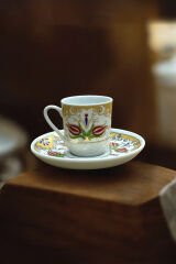 Dm Porselen Kadife Kutulu Lalezar Kahve Fincan Takımı