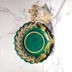 Dm Porselen Özel El İşçiliği Tasarım Çini Hediyelik Plaket Tabak 30 Cm