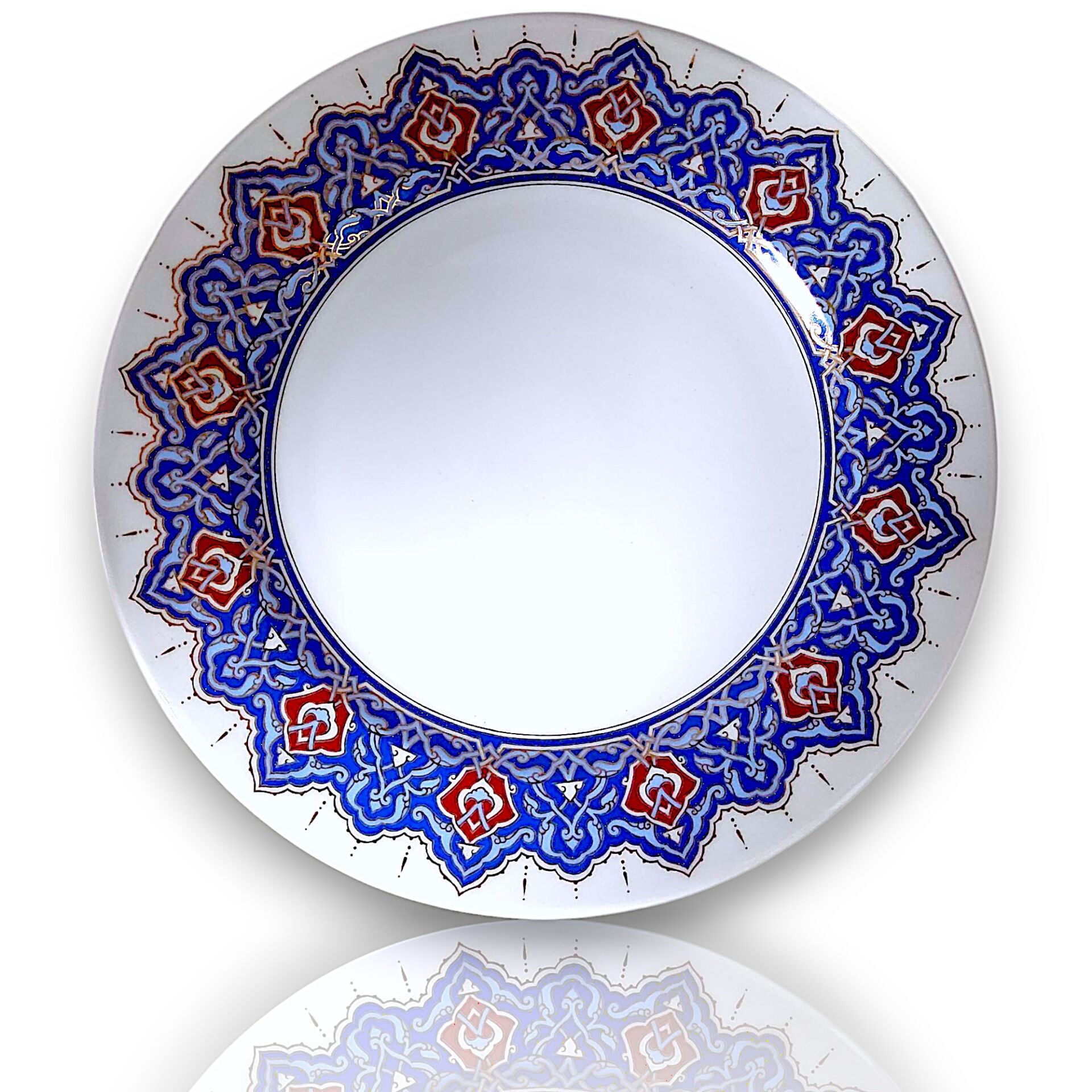 Dm Porselen Osmanlı Motif Porselen Hediyelik Plaket Tabak 25 Cm