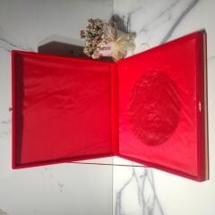 DM PORSELEN KIRMIZI KADİFE KUTU TABAK 38 CM