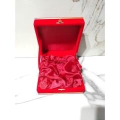 DM PORSELEN TEK KİŞİLİK FİNCAN TAKIMI İÇİN KADİFE KUTU KIRMIZI