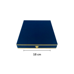 Dm Porselen Kadife Kutu 18 Cm Tabak Lacivert