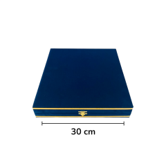 Dm Porselen Kadife Kutu 30 Cm Tabak Lacivert