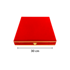 Dm Porselen Kadife Kutu 30 Cm Tabak Kırmızı
