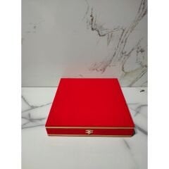 DM PORSELEN KADİFE KUTU 35 CM TABAK KIRMIZI