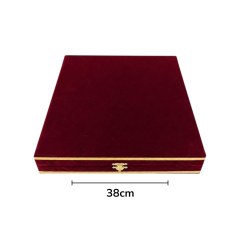 Dm Porselen Kadife Kutu 38 Cm Tabak Bordo