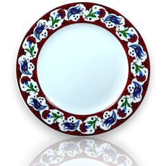 Dm Porselen Kadife Kutulu Kırmızı Karanfil Porselen Hediyelik Plaket Tabak 25 Cm