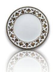 Dm Porselen Kadife Kutulu Siyah Desenli Porselen Hediyelik Plaket Tabak 25 Cm