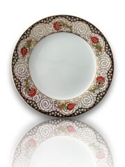 Dm Porselen Kadife Kutulu Siyah Altın Porselen Hediyelik Plaket Tabak 25 Cm