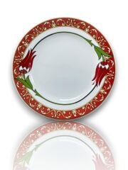 Dm Porselen Kadife Kutulu Büyük Lale Porselen Hediyelik Plaket Tabak 25 Cm