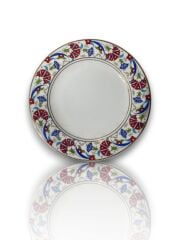 Dm Porselen Beyaz Karanfil Porselen Hediyelik Plaket Tabak 25 Cm