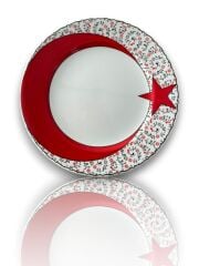 Dm Porselen Kadife Kutulu Ay Yıldız Porselen Hediyelik Plaket Tabak 25 Cm