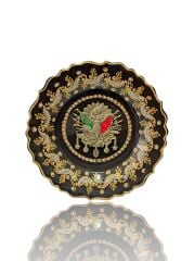 Dm Porselen Osmanlı Armalı Dekoratif Hediyelik Plaket Çini Tabak