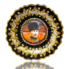 Dm Porselen Atatürk El Yapımı Hediyelik Plaket Çini Tabak