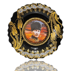 Dm Porselen Atatürk El Yapımı Hediyelik Plaket Çini Tabak