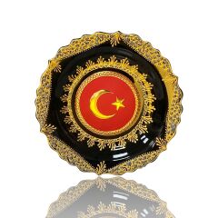 DM Porselen Siyah Ayyıldız Plaket Tabak